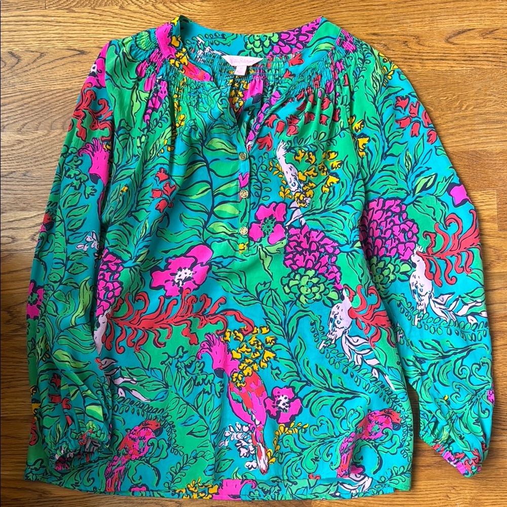 Lilly Pulitzer Colorful Floral Blouse